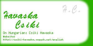 havaska csiki business card